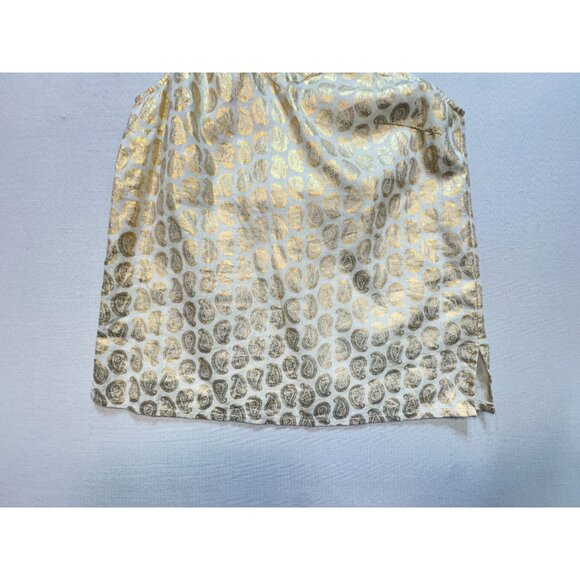 St Tropez Womens Linen West Top Lightweight Size M White Gold Paisley Sleeveless - Picture 6 of 11